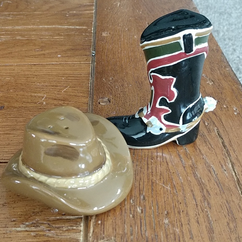 Cowboy themed salt and pepper shakers